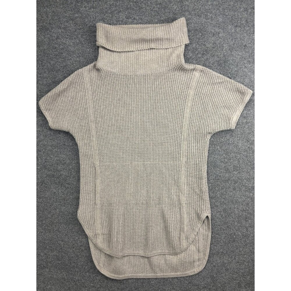UGG Shelby Sweater M Beige Turtleneck Knit Cotton Pullover Oversized